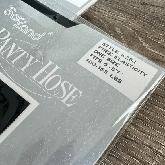 Sox Land New Factory Sealed Fashion Panty Hose Gold on Black Women's Size OS. - Picture 5 of 6